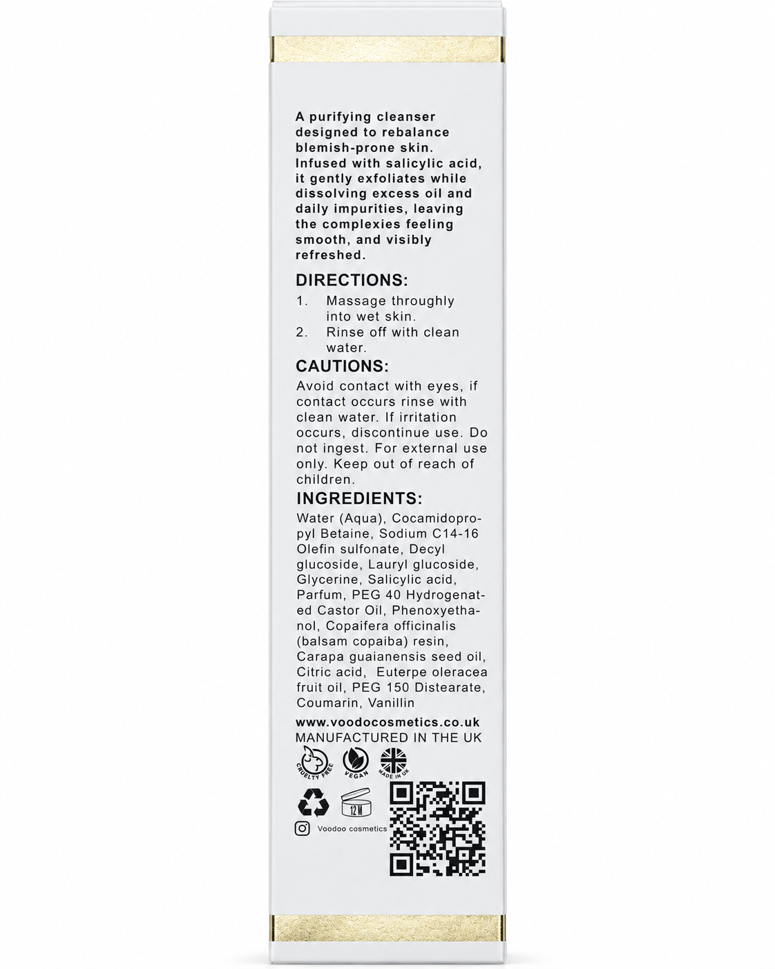 Acne reduction cleanser